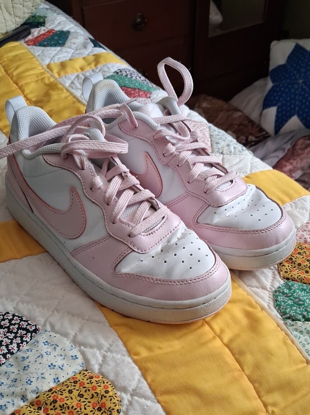 Nike Women’s Low-Top Athletic Sneakers in Pink and White